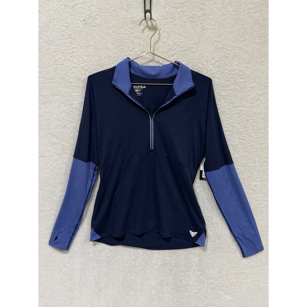 NWT Korsa by RoadRunner 1/4 Zip Long Sleeve Top Women Medium Zip Pocket Running